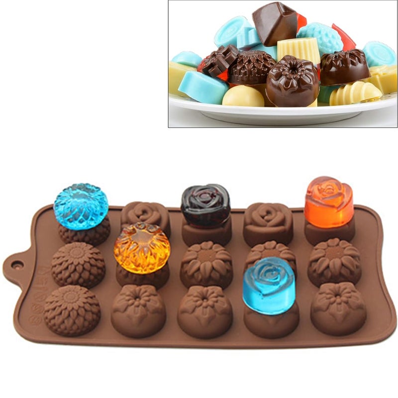 JOERSH Silicone Chocolate Molds for Fat Bombs Snacks & Truffles  4PCS Flower Shape Silicone Molds Caramel Hard Candy Mold (11 Different Flowers) - Image 5